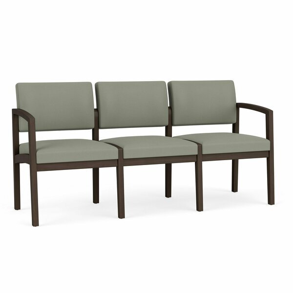 Lenox Wood 3 Seat Tandem Seating Wood Frame No Center Arms, Mocha, OH Eucalyptus Upholstery, Lesro, Mfr#: LW3101